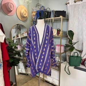 Vintage Purple Patterned Women's Sweater